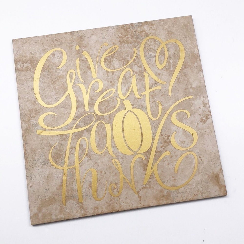 Give Great Thanks Fall tile decoration